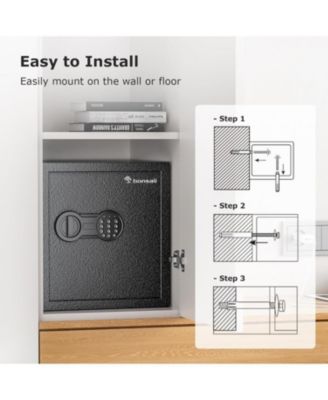 Steel Safe Box with Digital Keypad Lock, Removable Shelf 1.2 Cubic Feet Security Document Safe