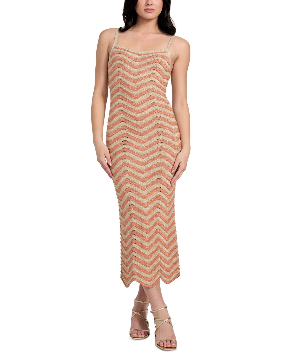 Guess Women's Vera Chevron Lace-up Dress In Multi