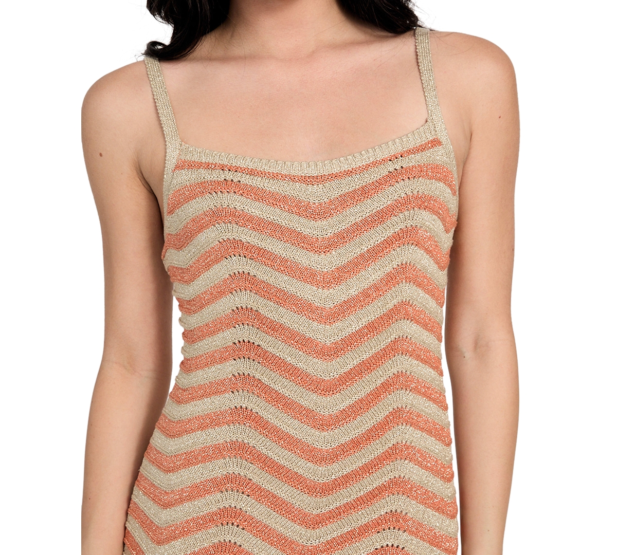 Guess Women's Vera Chevron Lace-up Dress In Multi