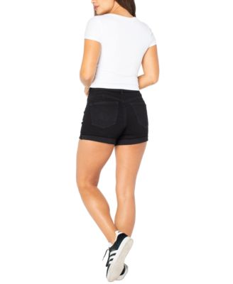 Juniors' 4" High-Rise Curvy Denim Shorts 