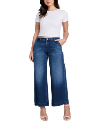 GUESS - Women's Zoya Mid-Rise Wide-Leg Jeans
