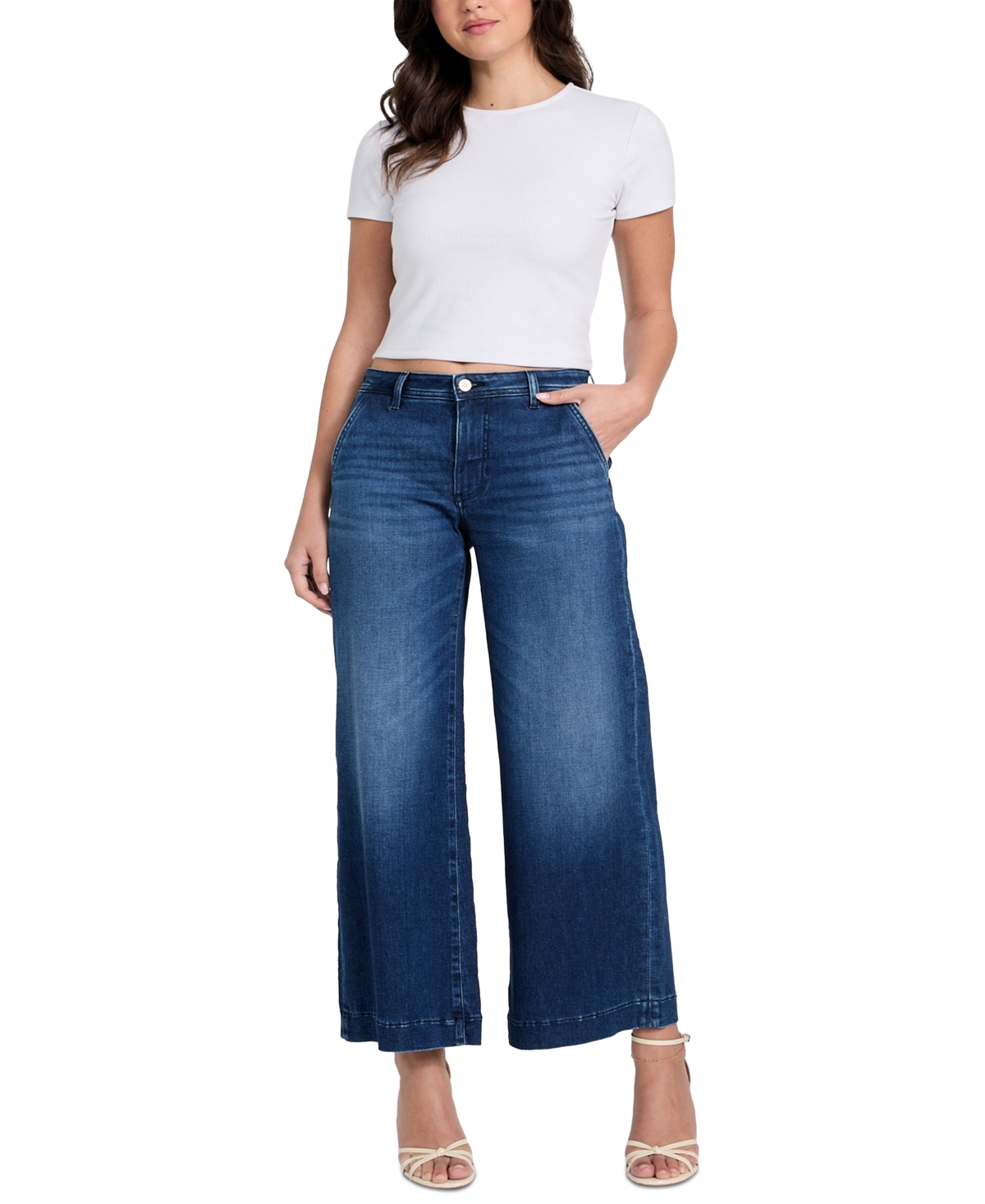 Women's Zoya Mid-Rise Wide-Leg Jeans - Cheval (Cval)