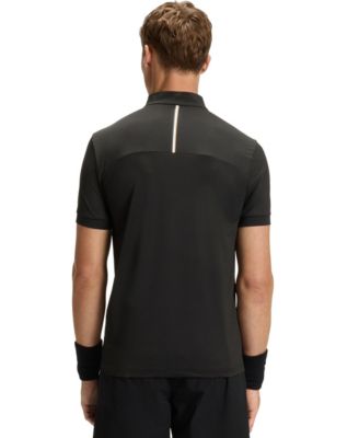 Men's Stretch-Mesh Jersey Zip-Neck T-Shirt