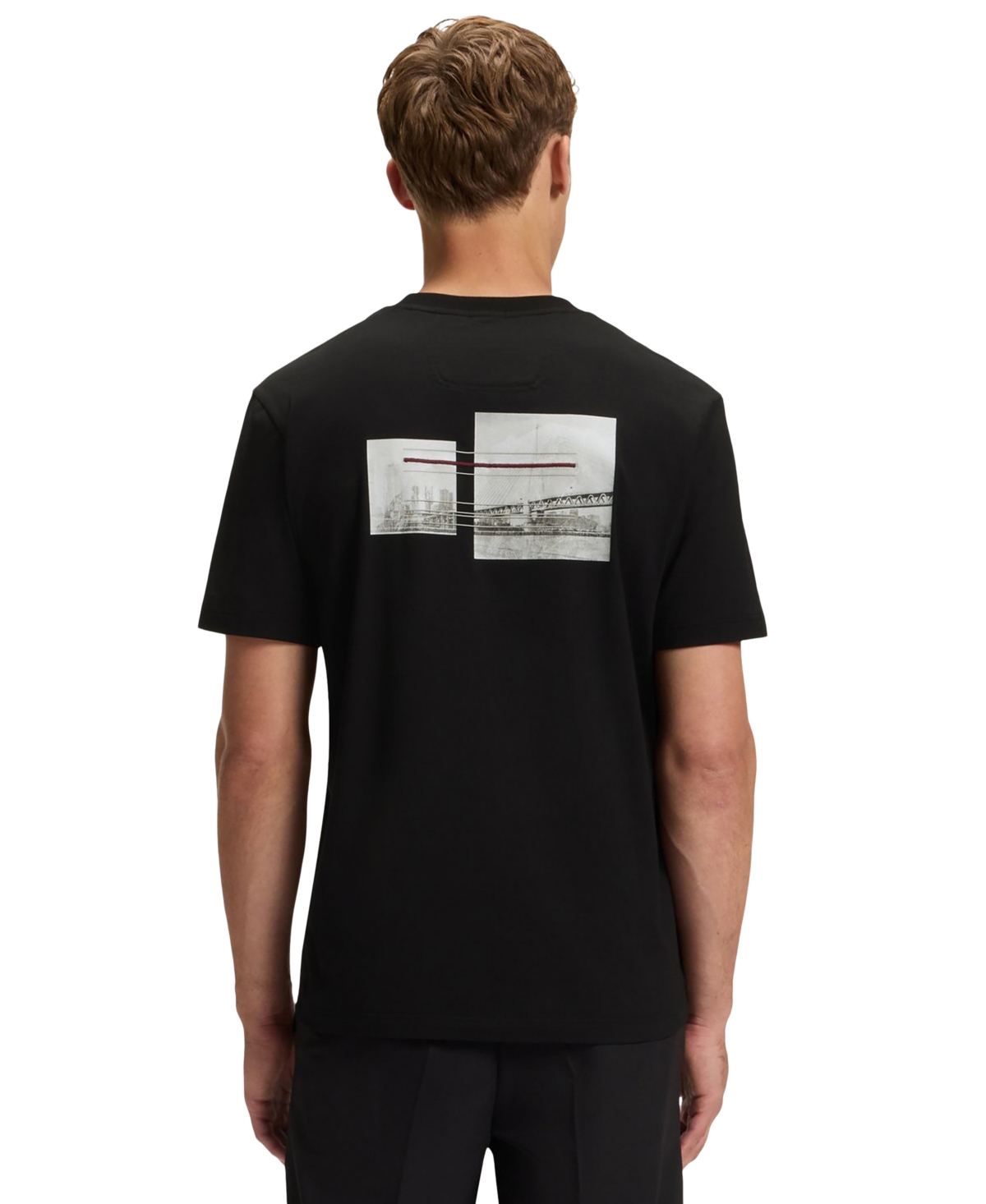 Hugo Boss Cotton-jersey Regular-fit T-shirt With Carabiner Artwork In Black