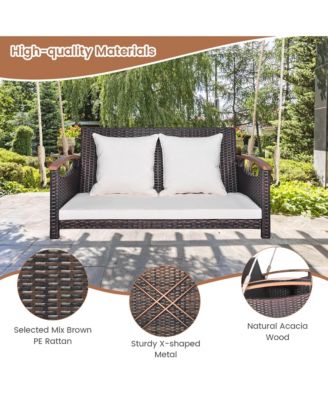 2-seater hanging swing porch swing PE wicker swing outdoor hanging swing garden poolside