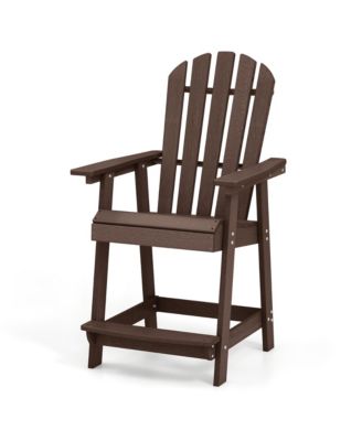 4PCS Bar Stool HDPE Chair w/ Armrest Footrest Home Indoor Outdoor Patio