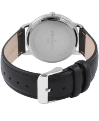 Men's 40mm Blue Dial Vintage Remote Sweep Leather Strap Watch