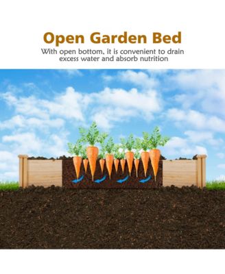 Raised Garden Bed 92.5x95x11in Wooden Garden Box Planter Container U-Shaped Bed