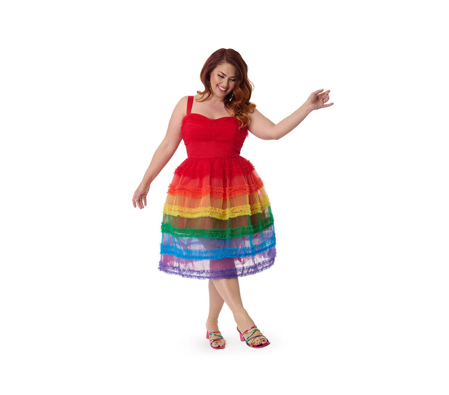 Women's Plus Size Tiered Sheer Swing Dress