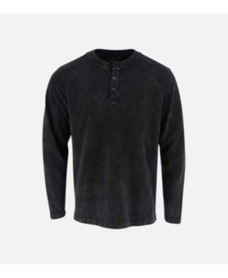 Big & Tall Men's Heavyweight Vintage Wash Long Sleeve Henley