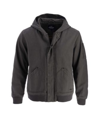 Men's Heritage Stone Washed Canvas Hooded Bomber Jacket