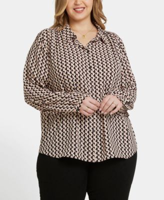 Plus Size Modern Blouse Point Collar Top
