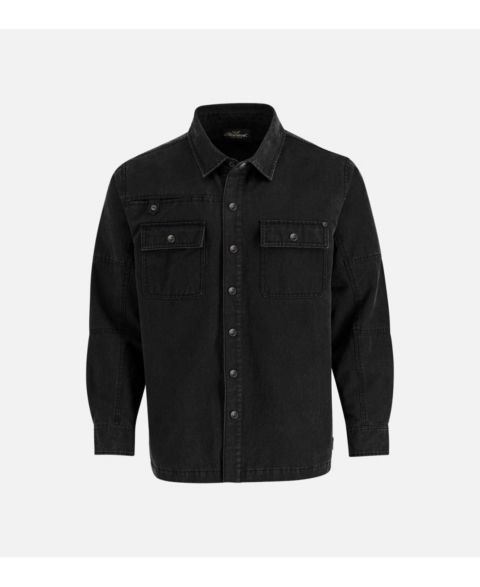 Мужская куртка Thorogood Sueded Shirt Jacket Snap Up, цвет: Чёрный