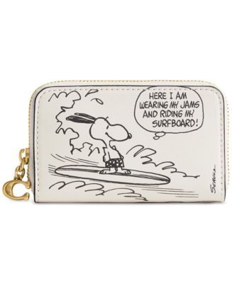 COACH x Peanuts Small Leather Zip Around Card Case - Macy's