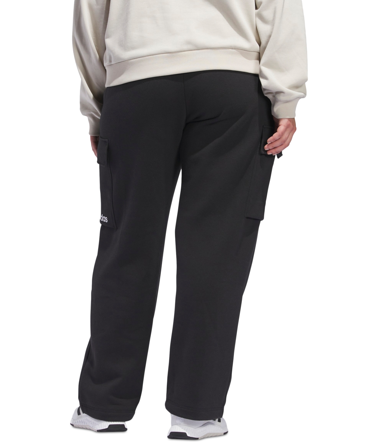Adidas Originals Plus Size Essentials Fleece Logo Cargo Pants In Green