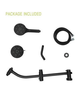 Multi Function Dual Shower Head - with Handheld Shower, 4.7&amp;#x22; Rain Showerhead, 8-Function Hand Shower, Adjustable Slide Bar