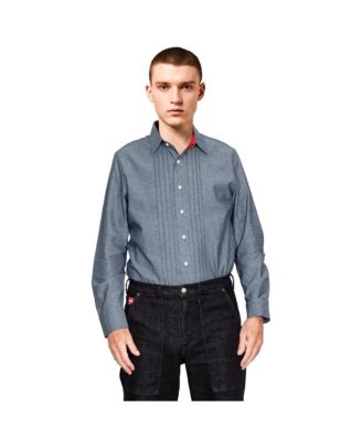 Мужская рубашка из шамбре с плиссировкой спереди из коллекции American Heritage Collection от Level 7