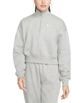 Women's Sportswear Phoenix Fleece Quarter-Zip Cropped Sweatshirt