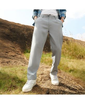 Мужские брюки из льняной смеси Campus Sutra облачно-серого цвета, сшитые на заказ