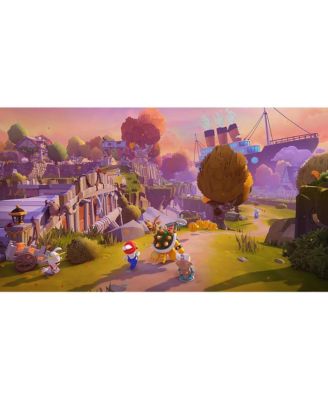 Switch Neon Red & Blue OLED Console with Mario + Rabbids Sparks of Hope Cosmic Edition, Nintendo $20 eShop Gift Card, MightySkins Console and