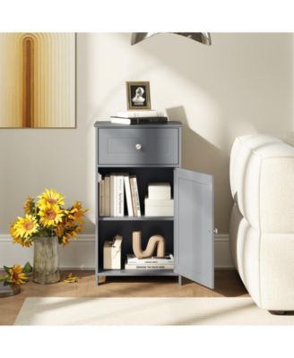 Slim Bathroom Storage Cabinet – Drawer, Single Door & Adjustable Shelf