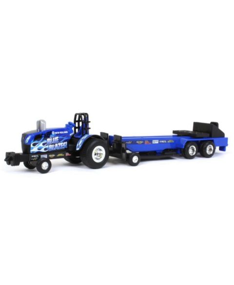 Детские игрушки ERTL 1/64 New Holland "Blue Blazes" Pulling Tractor with Pulling Sled