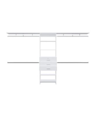Salina Closet System, 3 Drawers, 5 Shelves, White
