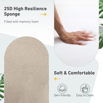 2Pcs Outdoor High Back Dining Chair Cushion Set, Fade and Water Resistant Polyester Fabric Cover with Ties and Zipper, 20'' × 37''