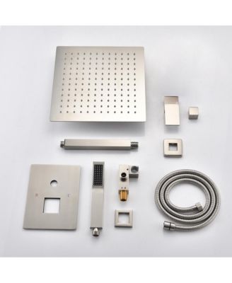 Ceiling Mounted Shower System Combo Set with Handheld and 10&amp;#x22;Shower head