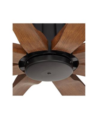 70" Possini Euro Design Defender Modern Industrial Indoor Outdoor Ceiling Fan Remote Control Matte Black Koa Damp Rated for Patio