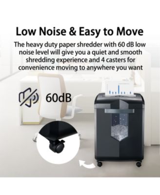 Heavy Duty Paper Shredder, 16-Sheet Micro Cut Shredder for Office, 60-Minute Continuous Running Time Commercial Grade Shredder with 6 Gallon Pullout Basket, P-4 Level High Security