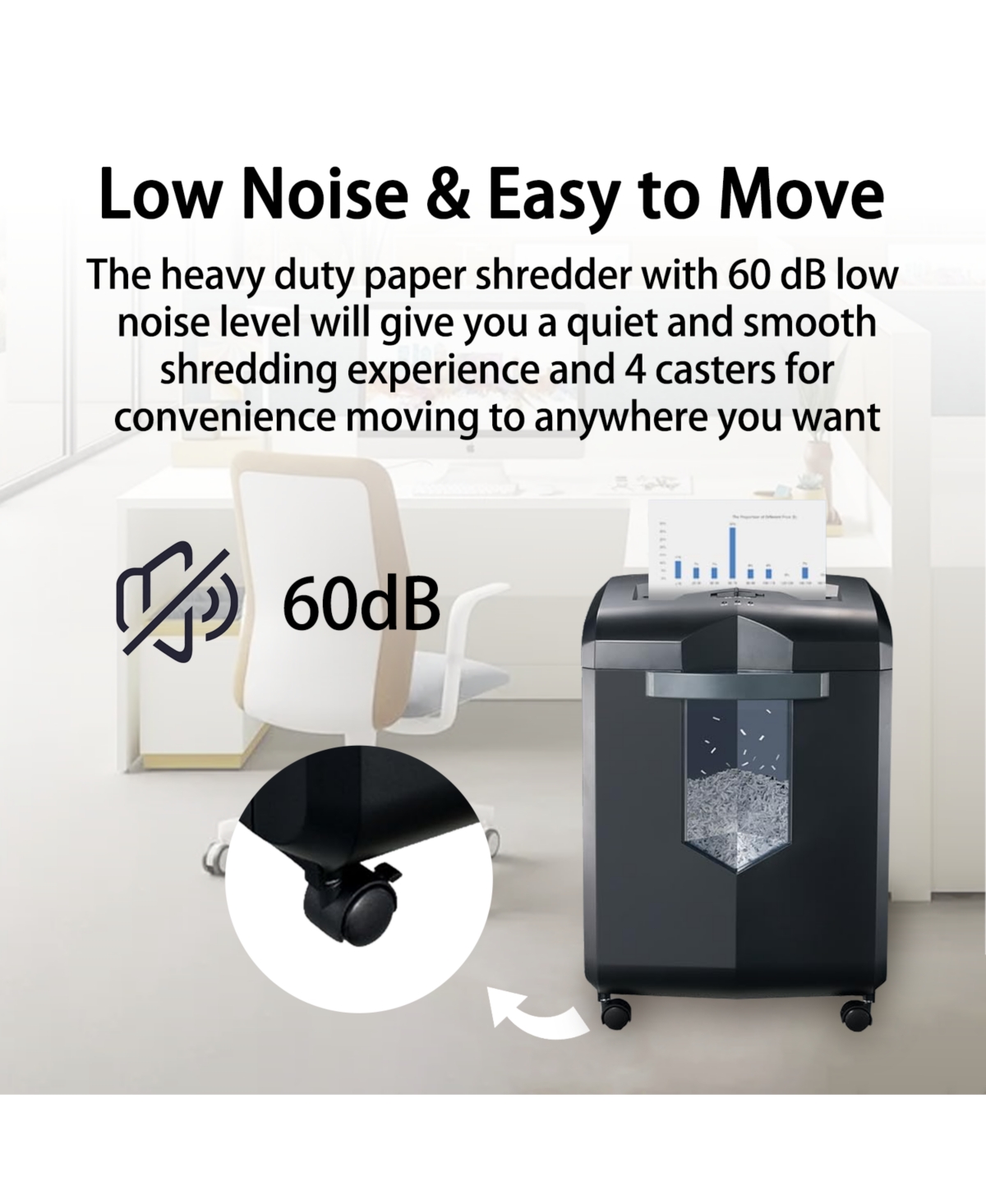 Bonsaii Heavy Duty Paper Shredder, 16-Sheet Micro Cut Shredder for Office, 60-Minute Continuous Running Time Commercial Grade Shredder with 6 Gallon P