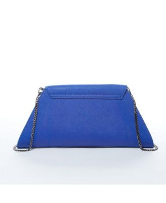 Leather Clutch Bag Evening Purse Crossbody Cobalt Blue Unique Women's Handbag