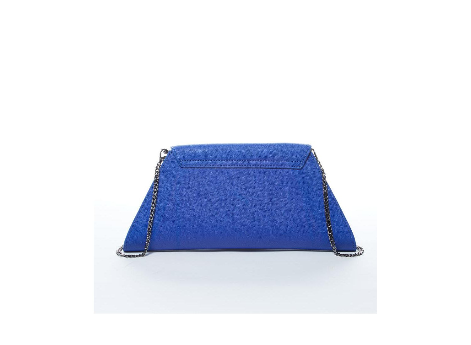Saffiano Leather Clutch Bag Evening Purse Crossbody Cobalt Blue Unique Women's Handbag