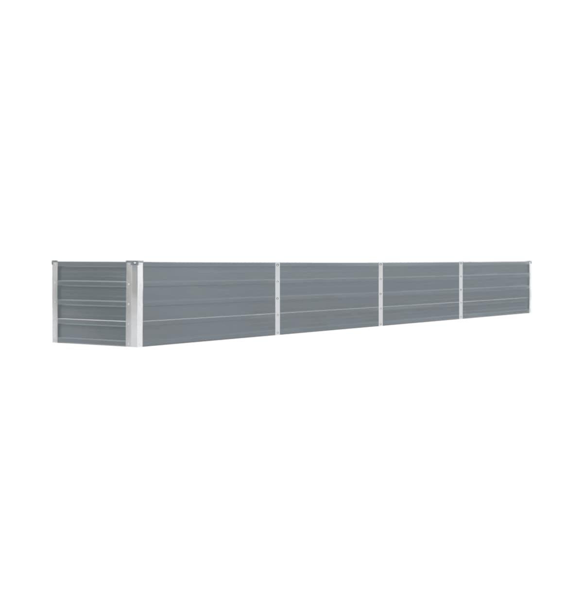Garden Raised Bed Galvanized Steel 126&#x22;x15.7&#x22;x17.7&#x22; Gray - Gray