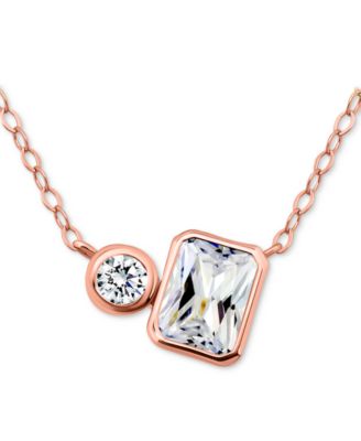 Cubic Zirconia Collar Necklace, 16" + 2" extender