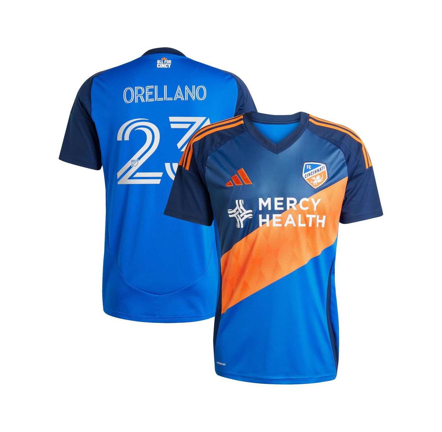 Men's Luca Orellano Blue FC Cincinnati 2025 Orange and Blue Legacy Kit Replica Player Jersey