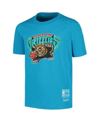 Big Boys and Girls Turquoise Vancouver Grizzlies Hardwood Classics Retro Logo T-Shirt