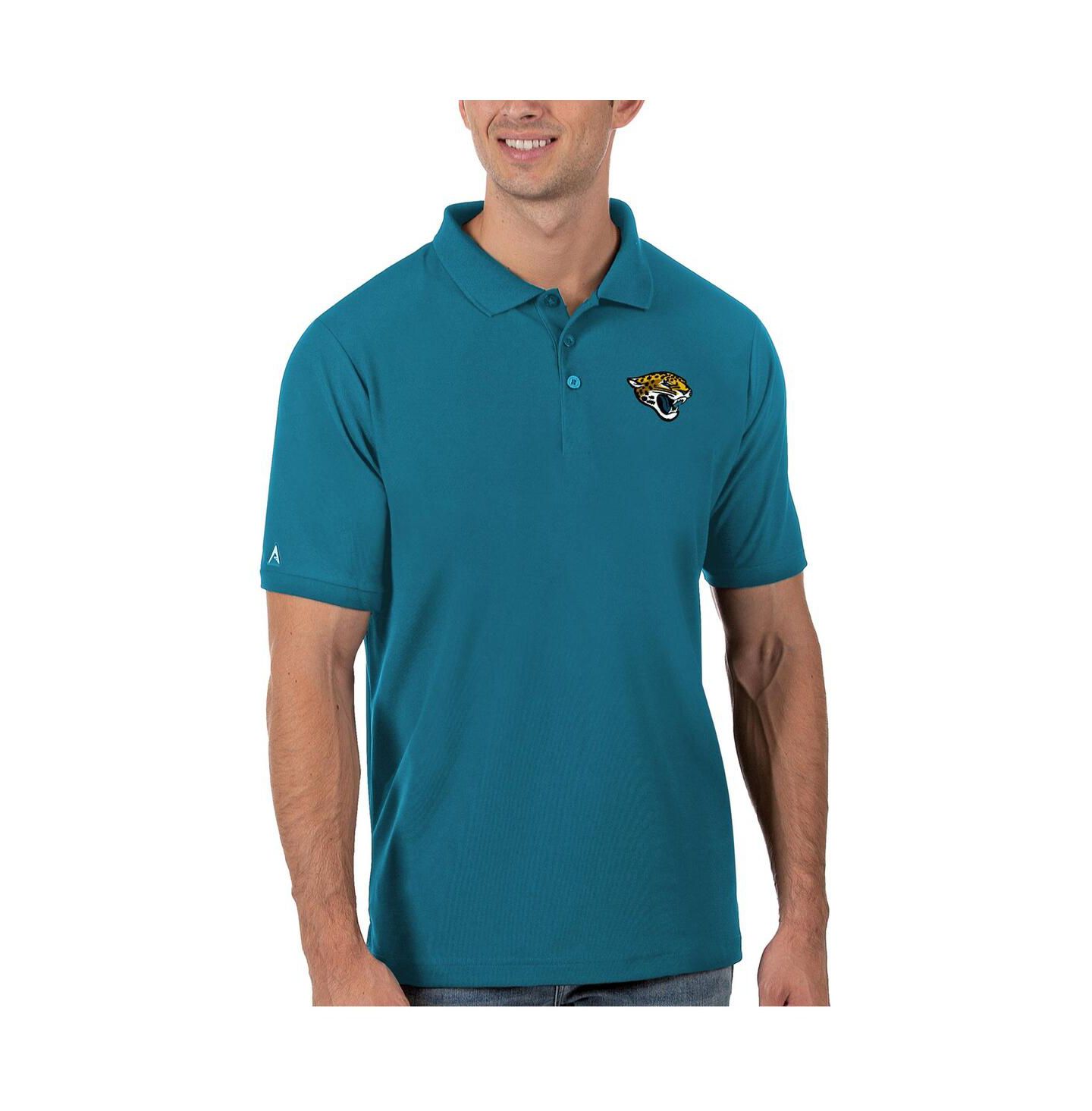 Мужское поло Antigua Teal Jacksonville Jaguars Legacy Pique Polo Shirt — фото 1