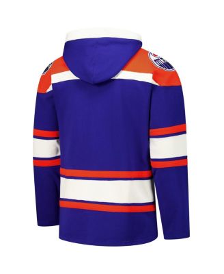 Men's Royal Edmonton Oilers Superior Lacer Pullover Hoodie