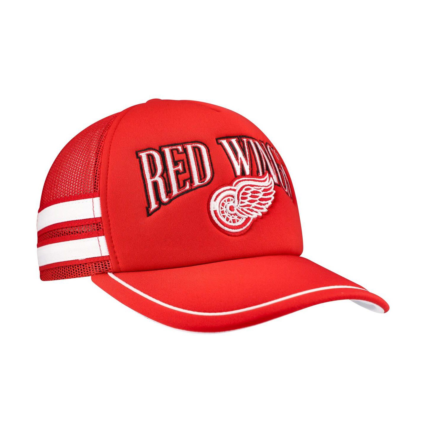 Мужская кепка '47 Brand Red Detroit Red Wings Sideband Stripes Trucker Snapback Hat — фото 3