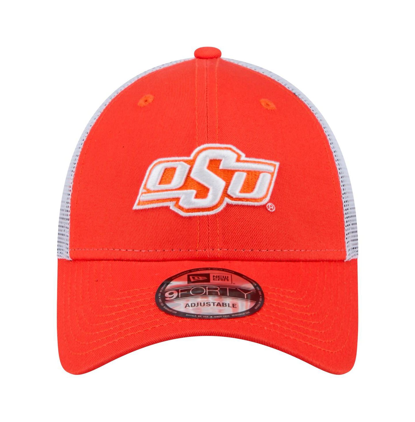 Мужская кепка New Era Orange Oklahoma State Cowboys Trucker 9FORTY Adjustable Hat — фото 2