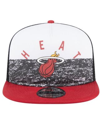 Men's Black Miami Heat Arch A-Frame Trucker 9FIFTY Snapback&nbsp;Hat