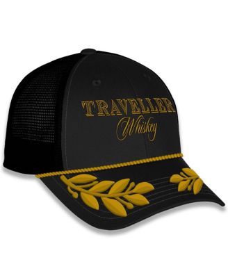 Men's Black/Gold Justin Allgaier Traveler Whiskey Trucker Adjustable Hat