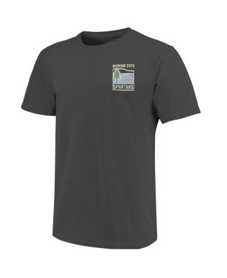 Мужская футболка Image One с графитовой графикой Michigan State Spartans комфортных цветов Minimal Vista Distressed Graphics