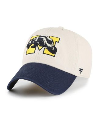 Мужская брендовая кремовая шляпа Michigan Wolverines Grand Stand Clean Up с регулируемой посадкой от бренда '47