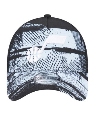 Мужская черно-белая шляпа дальнобойщика New Era Jazz Tip Off с А-образной оправой, регулируемая по длине на 9 дюймов