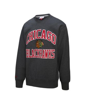 Мужская флисовая толстовка-пуловер Mitchell & Ness Heather Charcoal Chicago Blackhawks, победившая в плей-офф