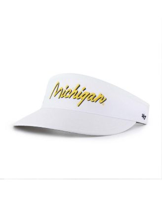 Men's White Michigan Wolverines Melbourne Brrr Adjustable Visor Hat