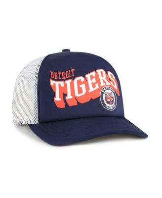 Men's Navy Detroit Tigers Meander Foam Trucker Snapback Hat